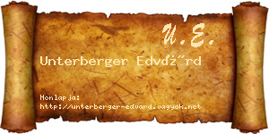 Unterberger Edvárd névjegykártya